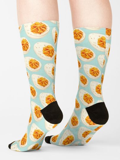 Deviled Egg Pattern - Blue Socks