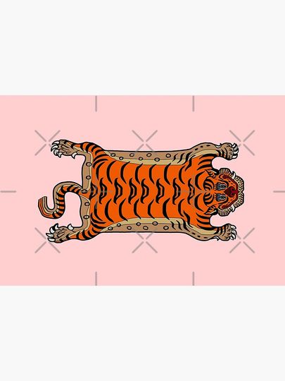 TIBETAN TIGER RUG-pink Bath Mat