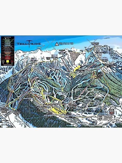 Telluride Trail Map Canvas
