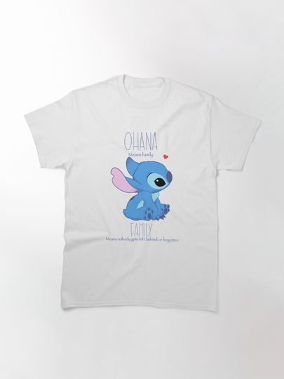 Stitch Ohana Means Family Classic T-Shirt, Disney Stitch T-Shirt