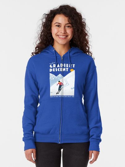 Enjoy gradient descent Zipped Hoodie