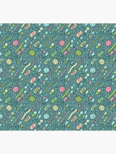 Microbes pattern. Bacteria design for biology lovers. Virus illustration. Socks