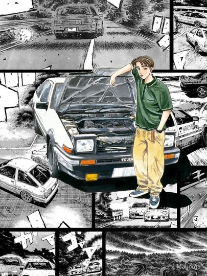 Initial D / Takumi Fujiwara - Manga Wall Design (Version 1) iPhone Case