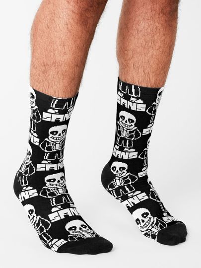 Undertale Sans Pixel Art Socks