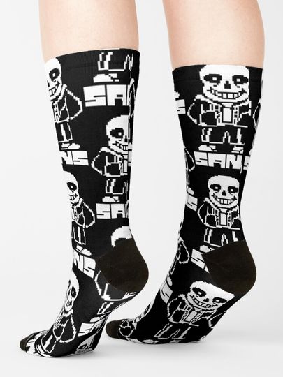 Undertale Sans Pixel Art Socks