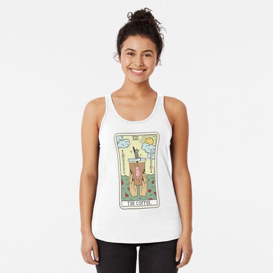 COFFEE READING (LIGHT) Racerback Tank Top