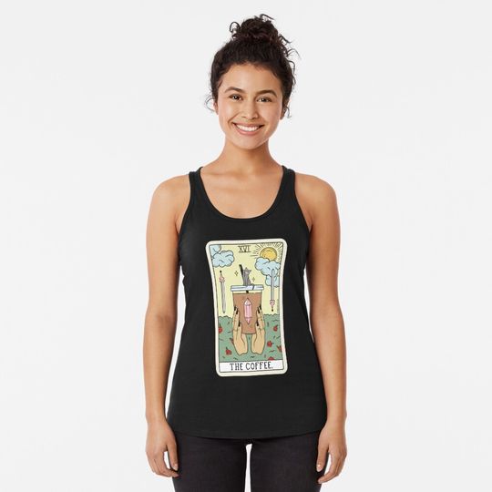 COFFEE READING (LIGHT) Racerback Tank Top