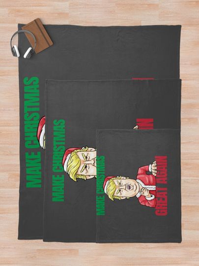 Make Christmas Great Again Trump Gift Throw Blanket