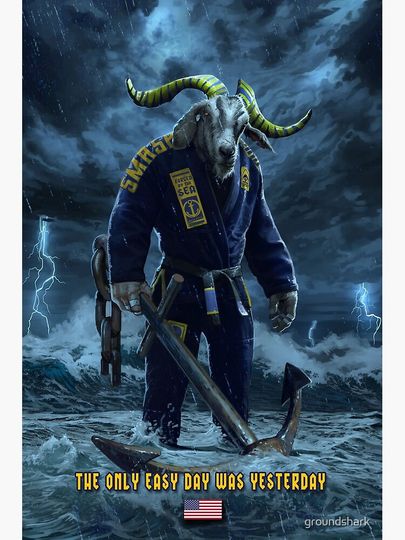 Navy Goat Premium Matte Vertical Poster