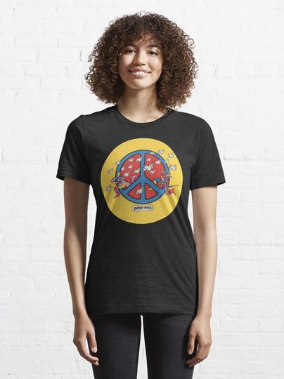 Vintage Peter Max Peace Sign Pop Cosmic Art Era Woodstock Music Hippie Essential T-Shirt