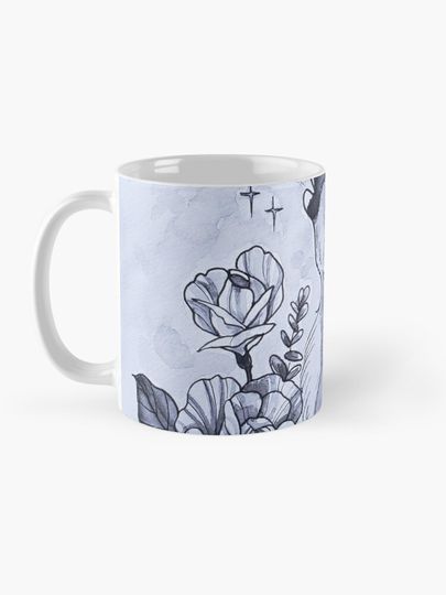 Caribou and Winter Roses Coffee Mug