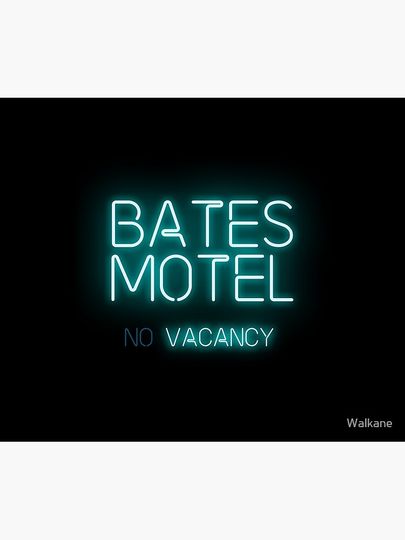 Bates Motel No Vacancy logo from the movie Psycho Shower Curtain