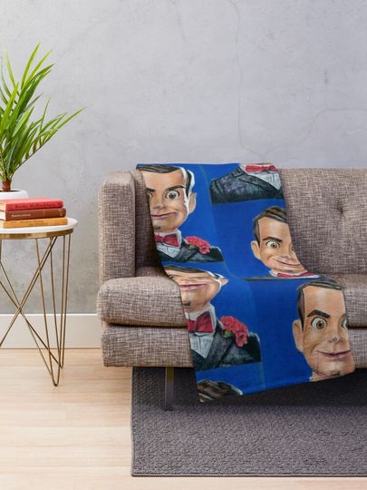 Spooky Goosebumps Ventriloquist Dummy Throw Blanket