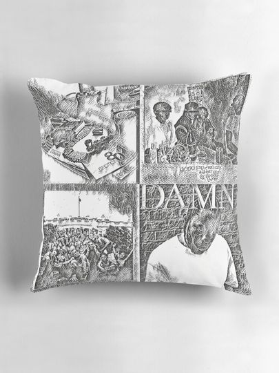 Kendrick Lamar Album Covers Sketch Art Pillow
