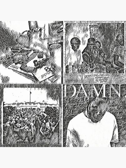Kendrick Lamar Album Covers Sketch Art Pillow