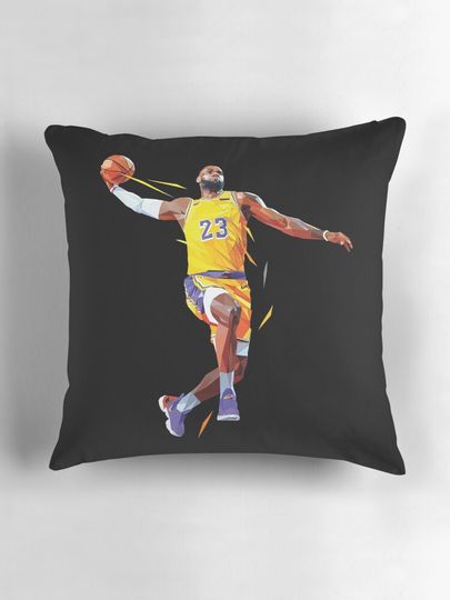 LeBron James lowpoly Pillow, Basketball Gift, Gift for Fan