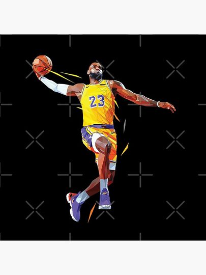 LeBron James lowpoly Pillow, Basketball Gift, Gift for Fan