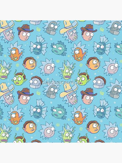 Rick and Rickandmorty Pattern 1 Throw  Pillow