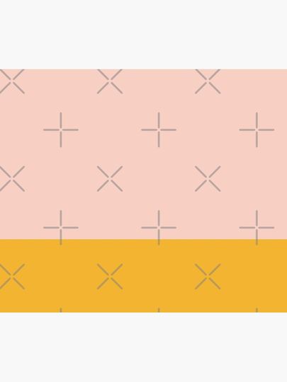 Blush Pink and Mustard Yellow Minimalist Color Block Shower Curtain