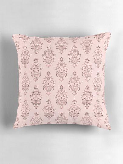 Rose Gold Haunted Mansion Wallpaper Carving Pillow