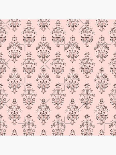 Rose Gold Haunted Mansion Wallpaper Carving Pillow