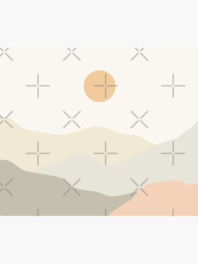 Minimalist Landscape Mountains Tapestry