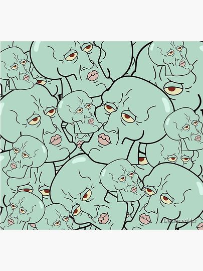 Handsome Squidward Pattern | Spongebob Meme | Stickers, Prints, Clothing & More! Socks