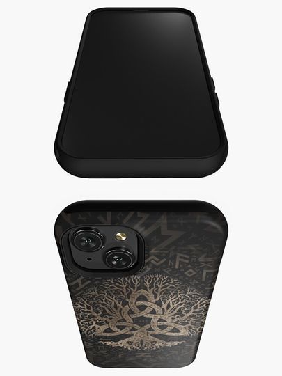 Tree of life with Triquetra on Futhark pattern iPhone Case