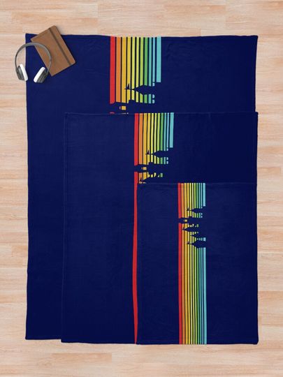 Retro Castle Stripes Throw Blanket