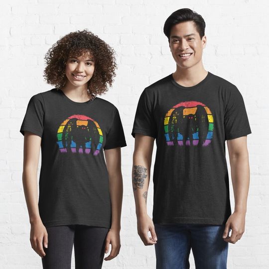Mothman - Retro Vintage Rainbow Cryptid T-Shirt
