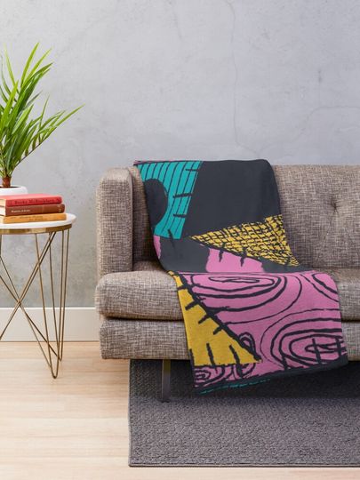 Nightmare Sewn Pattern Throw Blanket