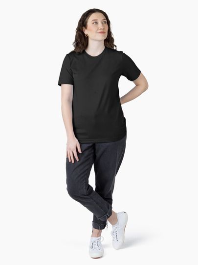 Plain Solid Black Essential T-Shirt