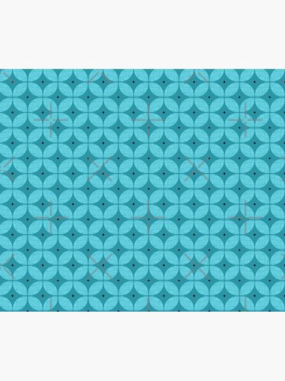 Mid century Modern atomic starburst teal and turquoise textured Shower Curtain