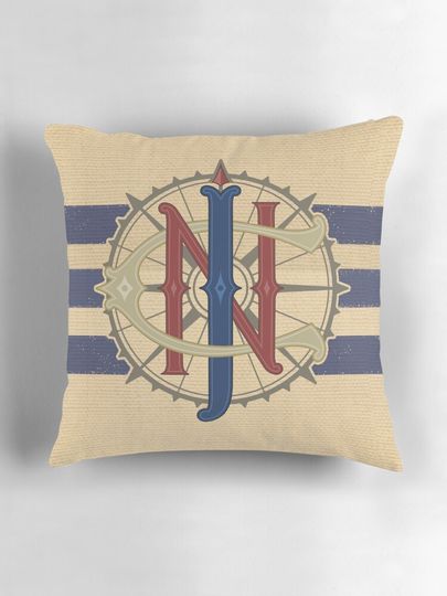 Jungle Navigation Company Blue Stripes Pillow