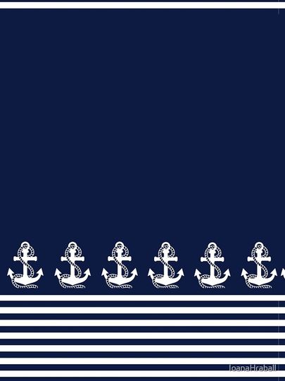 Nautical Navy Blue Stripes and White Anchor Leggings