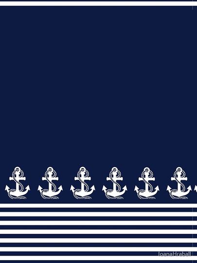 Nautical Navy Blue Stripes and White Anchor Leggings