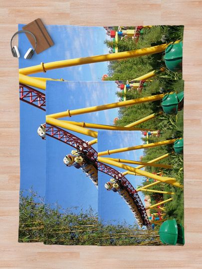 Slinky Dog Dash Rollercoaster at Hollywood Studios Throw Blanket