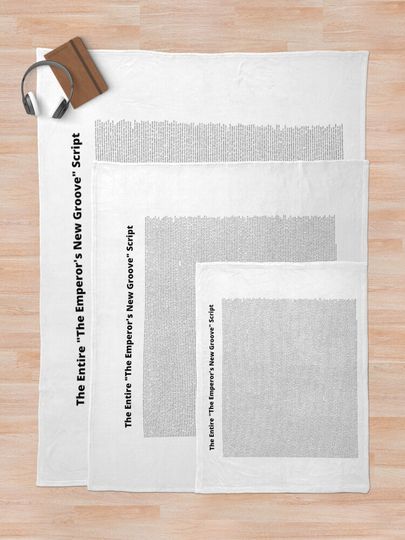 The Entire "The Emperor's New Groove" Script Throw Blanket
