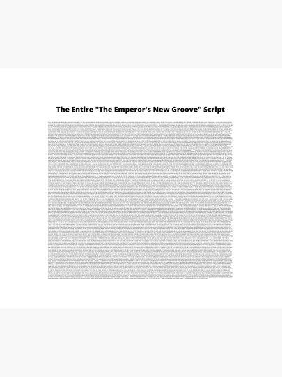 The Entire "The Emperor's New Groove" Script Throw Blanket