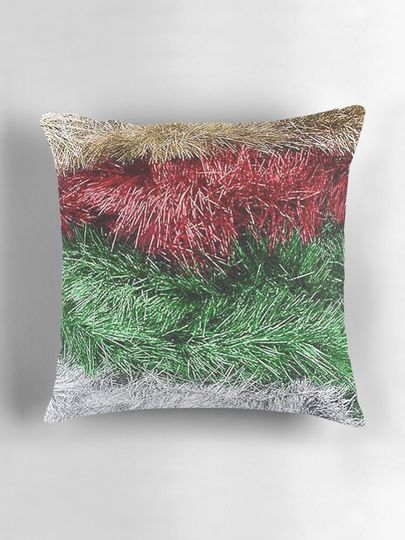 Merry Chrismas Tinsel Pillow