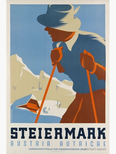 Steiermark vintage travel poster Premium Matte Vertical Poster