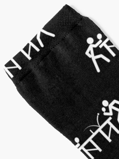 Ping Pong Table Tennis Stick Figures Player Socks