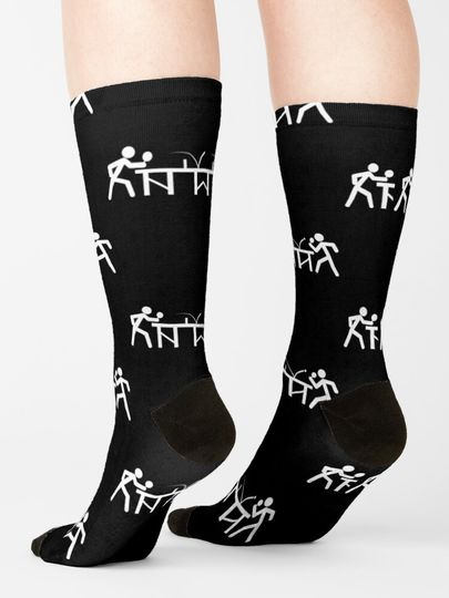 Ping Pong Table Tennis Stick Figures Player Socks