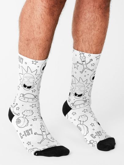 Rick and Rickandmorty pattern Socks