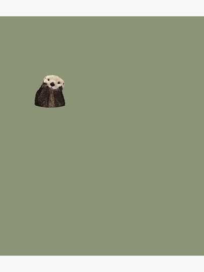 Cute Sea Otter on Sage Green Solid. Minimalist. Clean. Coastal. Adorable Backpack