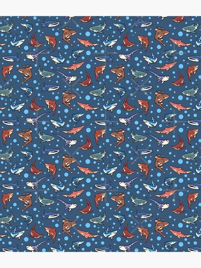 Sharks in the dark blue Backpack