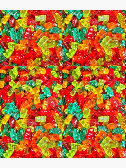 classic rainbow colored fruit gummy bears seamless candy gummies Backpack