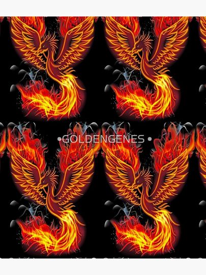 PHOENIX BIRD • Things for personal use and gifts / Theme: Birds, Animals, Firebird, Reborn, Fantasy • Backpack