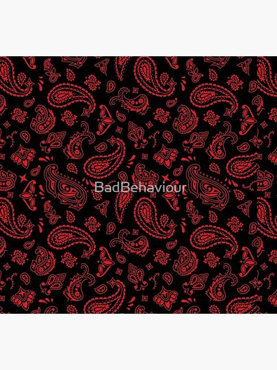 Red on Black Paisley Socks