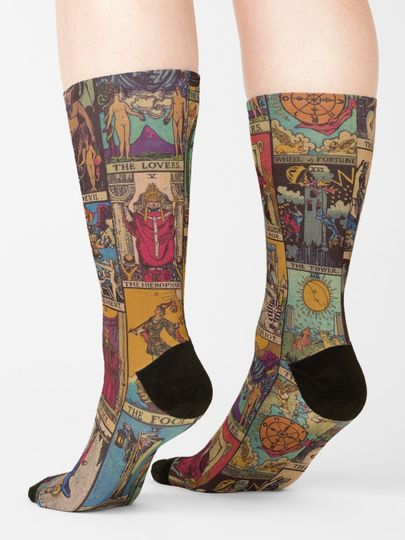 The Major Arcana of Tarot Vintage Patchwork Socks